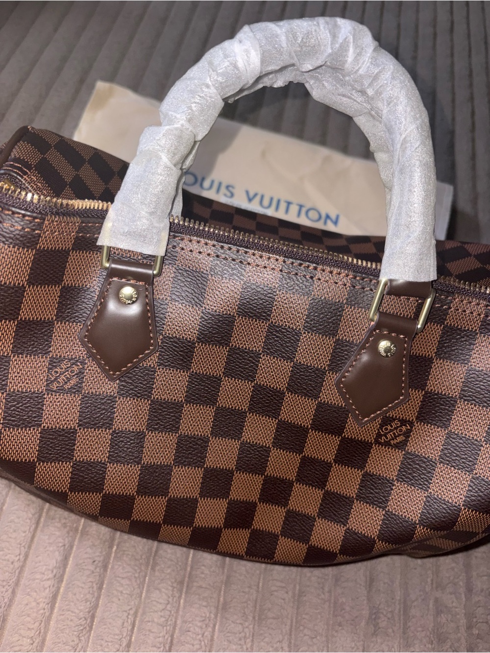 Monogram Checkered brown pillow bag